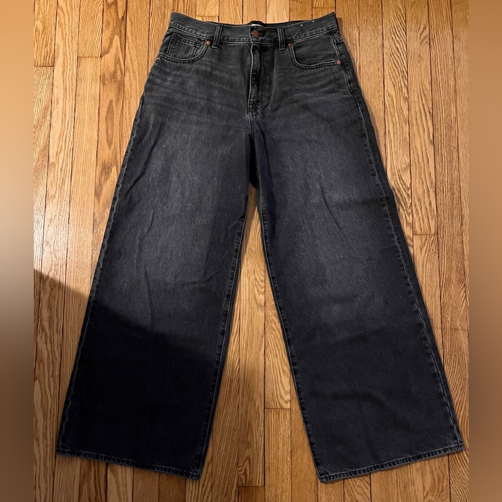 Madewell Super Wide Leg Black Jeans Size 30 - Picture 5 of 13